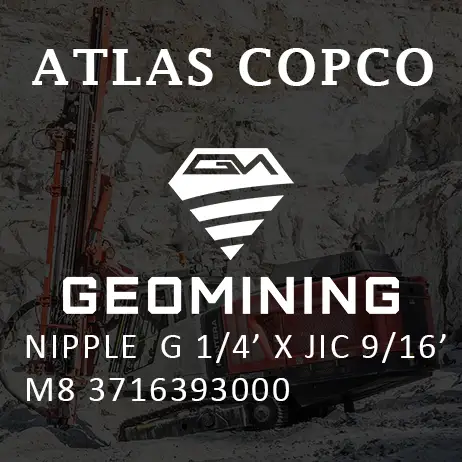 3716393000 НИППЕЛЬ G 1/4' X JIC 9/16' M8 Atlas Copco / Epiroc